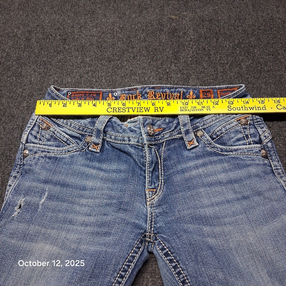 Rock Revival Jeans Womens Size 29 Stephanie Boot Embroidered Flap Pocket - Picture 9 of 13